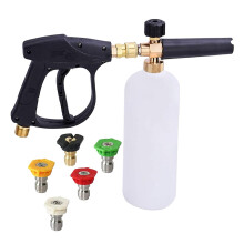 Stone Banks Pressure Washer Gun Foam Lance,4000PSI Snow Foam Gun with 5 Spray Nozzles,1/4" Quick Release Foam Cannon Bottle