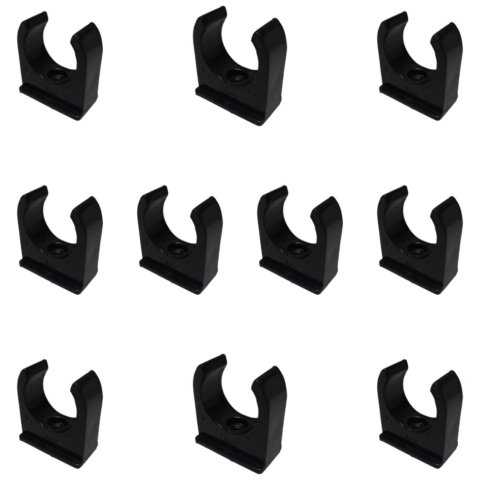 25Mm Black Pvc U Clip Conduit Push-In Saddles - Pack Of 10 5051226602566