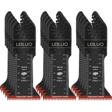 LEILUO 70mm Japanese Teeth Multitool Blades 15Pcs Extra-Long Oscillating Saw Blade Set CRV Material Fast & Clean Wood Cutting Oscillating Tool