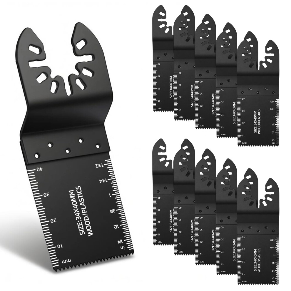 Zeeorymn 10Pcs Multi Tool Blades,Multitool Blades For Wood,Universal Oscillating Saw Blades Compatible With Dewalt, Milwaukee, Makita, Ryobi 5051226635120