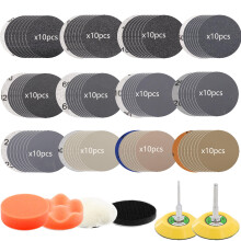 3 Inch Sanding Discs Drill Sanding Attachment Headlight Restoration Kit 60-10000 Sand Paper Assortment Pack Car Sanding Kit Buffing Pads with Rotary