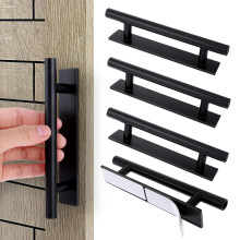 Piriuuo 4 Pack Adhesive Cabinet Handles, Self Stick Door Handles ABS Plastic Push Peel and Stick Helper Drawer Pull Wardrobe Handle Furniture Handles