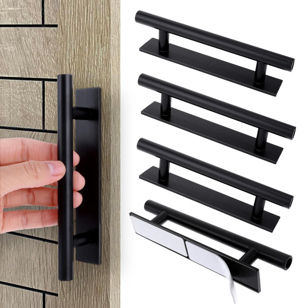 Piriuuo 4 Pack Adhesive Cabinet Handles, Self Stick Door Handles Abs Plastic Push Peel And Stick Helper Drawer Pull Wardrobe Handle Furniture Handles 5051226578175