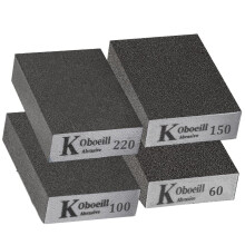 Sanding Block 4 Pieces Sanding Sponges Blocks Pads with 4 Grits (60/100/150/220) Coarse/Medium/Fine/Superfine Wet and Dry Dual-use Abrasive Pads Wash