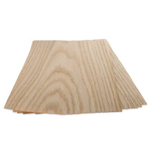 WoodPress Real Oak Wood Veneer - Pack of 6 Sheets - A4 Size (apx. 21cm x 29cm) - Veneer for Marquetry, Model Making & Furniture Repair