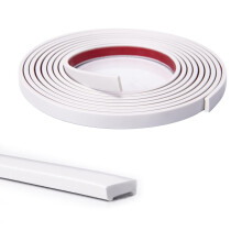 Art3d 10 Ft Self Adhesive Flexible Laminate Beading Vinyl Molding Trim for Wall Ceiling Tile Edges Corner Trim, Caulk Strip Mirror Frame in White