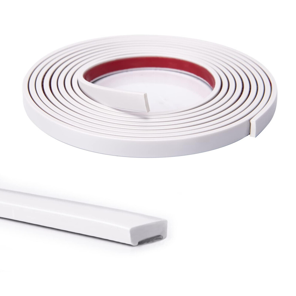 Art3d 10 Ft Self Adhesive Flexible Laminate Beading Vinyl Molding Trim For Wall Ceiling Tile Edges Corner Trim, Caulk Strip Mirror Frame In White 5051226621680