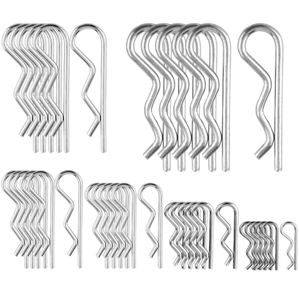 36Pcs Cotter Pins Assortment Kit, R Clips, Split Pin, Hitch Cotter Pins For Farm Trucks, Cars, Tractors Lawn And Garden Equipment 5051226584404