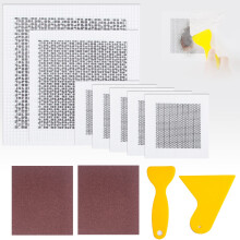 Wall Repair Kit, 11 Pcs Plasterboard Wall Patches, Includes 6 Pcs Wall Hole Filler Patch Self Adhesive with 2 Sandpaper