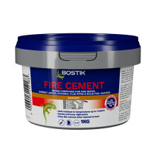 Bostik Fire Cement – Heat Resistant Repair Compound for Fireplaces, Flues & Stoves – Buff Colour – Ready Mixed – Up to 1400C – 1kg Tub