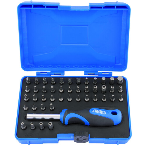 Draper Draper 45 Piece Security Screwdriver Set | Magnetic Precision Driver Kit | 25mm 1/4" Bits | Soft Grip Hand Tools Set | Heavy- Duty Storage Case | 8239