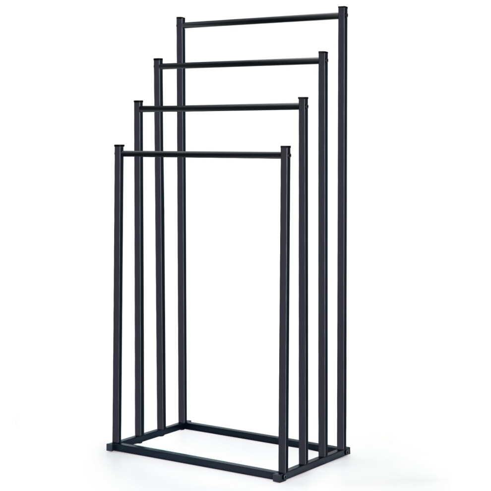 Owlkela 4 Tier Freestanding Towel Rail, Metal Towel Rack, Towel Holder For Bath & Hand Towels Storage, Towel Drying Stand For Bathroom 5051226599132
