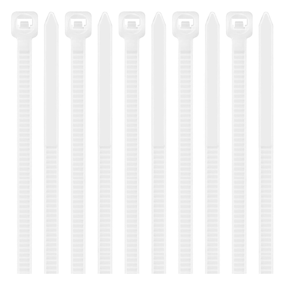 100 Pack Cable Ties White, 6 Inch Zip Ties, 3.6Mm X 150Mm Tidy Wires Long 40Lbs Tensile Strength With Uv Resistant 5051226601217