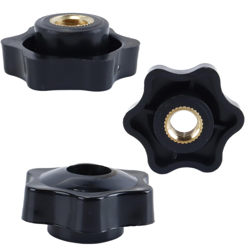 Durlo 6Pcs Star Grip Wing Nuts M10 Thread, 38Mm Head Diameter, Plastic Hand Knob Nuts For Machinery, Furniture And Equipment 5051226600159