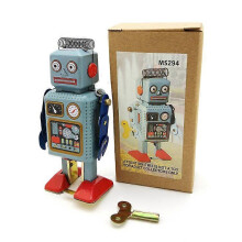 Wind Up Vintage Robot Toys Clockwork Walking Toy Retro Tinplate Toy for Photo Prop Decoration Gift Surprise Birthday