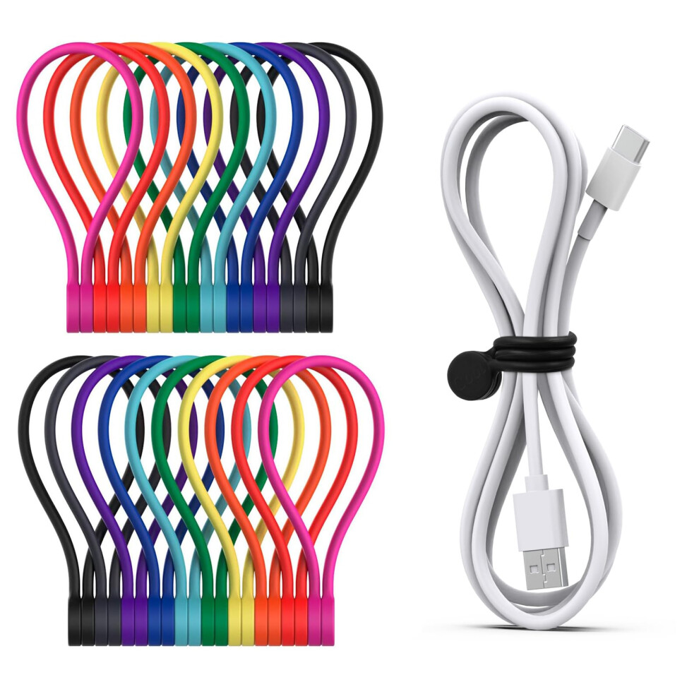 Smart&Cool Reusable Magnetic Cable Ties For Bundling And Organizing Holding Stuff, Headphone Cables, Usb Charging Cords, Whiteboard Fridge Magnets 5051226573385