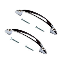 TERF 2 Pack Traditional Polished Chrome D Shape Handle with Fixing Screws for Kitchen Cupboard Drawer Cabinet Door 100mm
