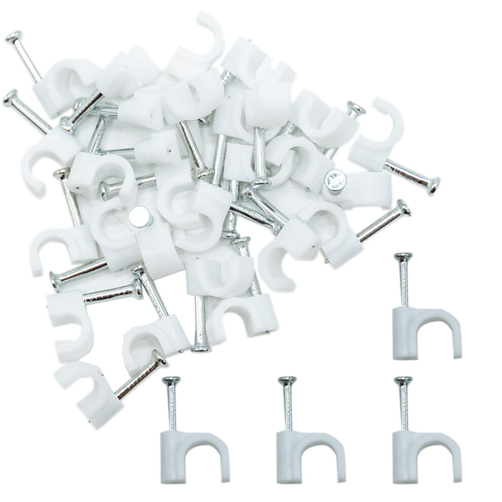 4Mm Round Cable Clips 100Pcs Assortment Cable Holder Management Wire Tidy Clips 5051226622106