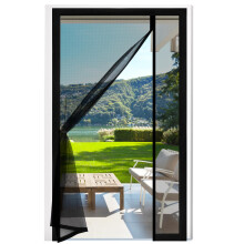 Fillis Magnetic Fly Screen for Doors 90x210cm, Side Opening Fiberglass Door Curtains Anti Mosquito Mesh with Full Frame Hook and Look