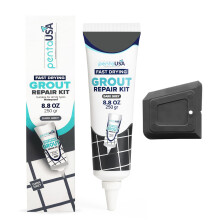 Grout - Ready Mixed Grout Reviver - Fast Drying, No Sealer Required, Perfect for Bathroom, Shower and Kitchen + Mould Protection - 250gr (Dark Grey)