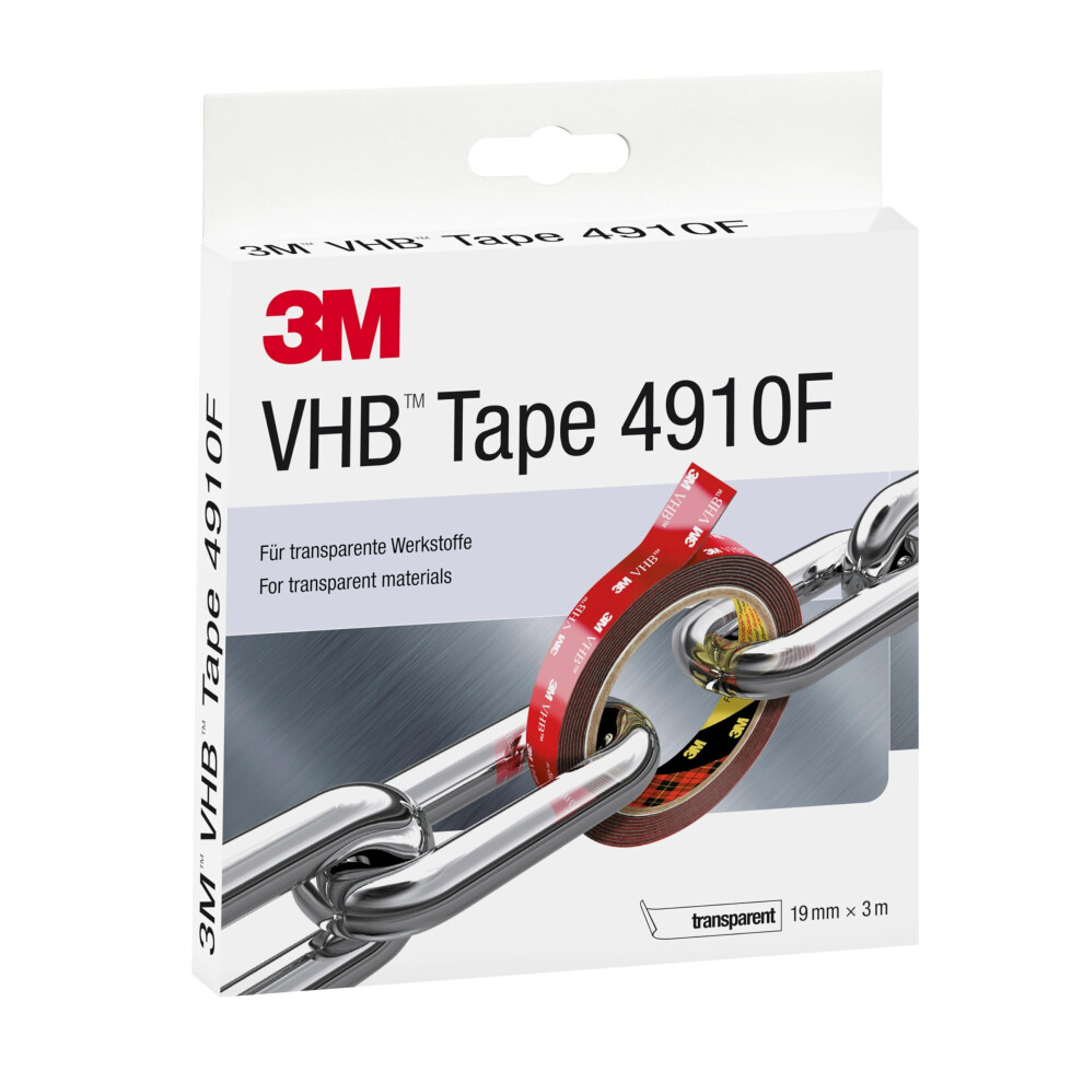 3M Vhb 4910F193 Adhesive Tape (Film Liner), 19 Mm X 3 M, Transparent 5051226573286