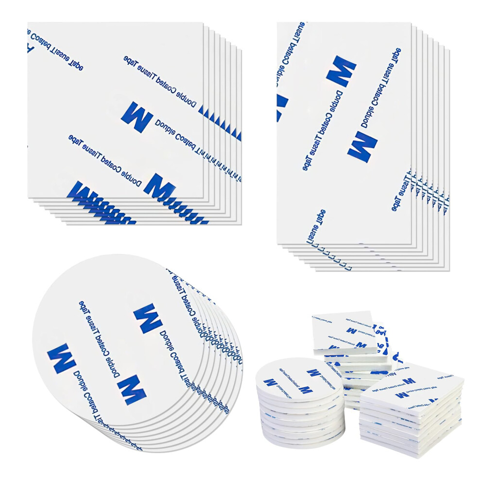 Wchoess 60Pcs Double Sided Sticky Pads, Double Sided Foam Tape Self Adhesive, 3 Shape Mounting Pads For Walls, Floor, Door, Plastics, Glasses And Met 5004824729128