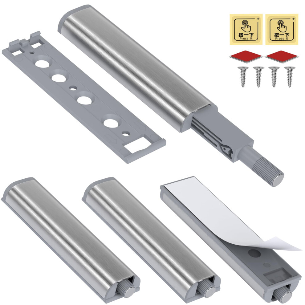 Push To Open Door Catches Jiayi 4 Pack Cupboard Push Open Catch Latch Release For Kitchen Closet Door Closing Cabinet Push Open Touch Push Close 5051226633072