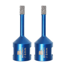 Diamond Drill Bit 6mm,BRSCHNITT 2pcs M14 Vacuum Brazed Diamond Tip Drill Bit for Tile Porcelain Stoneware Ceramic Marble Granite Drilling,Suitable