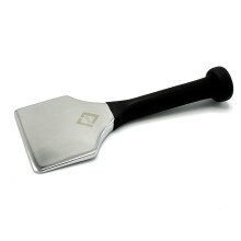 CCA Stair Tool Carpet Fitter Bolster Chisel (90mm - 3 ½”) Wide Metal Tucker, Silver with Black Rubber Protective Sleeve