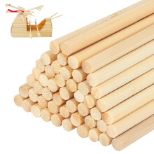 50Pcs Natural Round Wood Dowel Rods, 30cm x 6mm Unfinished Wooden Sticks, Round Woodcraft Sticks, Building Model Wood Craft Sticks