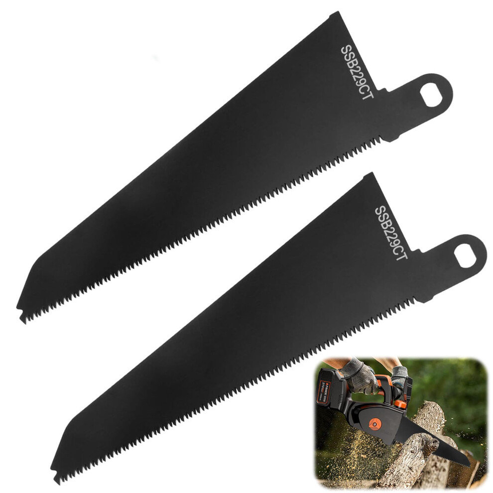 Ssb229ct Reciprocating Saw Blades For Black And Decker Piranha Scorpion Saws, Carbon Steel Black Blade For Cutting Plastic Wood Hardwood (2 Pack) 5051226598951