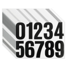 15 Sheets Large Number Stickers, 4 Inch Stick on Numbers, Black Waterproof Vinyl Number Stickers Sticky Numbers for Wheelie Bins Mailbox Door Trucks