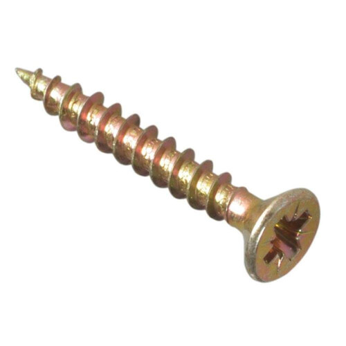Forgefix ForgeFix Multi-Purpose Single Thread Screws | 3.0 x 25mm | Zinc Yellow Passivated | Box 200