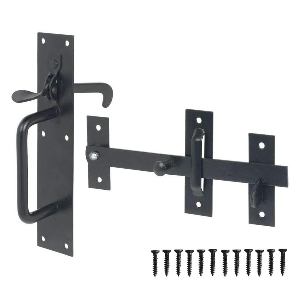 Terf Heavy Duty Suffolk Gate Latch Door Lock Black Thumb Latch Catch Lock - Weather Protection Suffolk Latches For External Doors Gate Shed Door 5051226607448