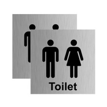 Haobase 2PCS General Door-Gents/Ladies Toilet Sign - Self Adhesive Vinyl sticker (15cm x 15cm)