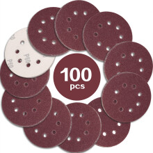 STEBRUAM 100Pack 125mm Sanding Discs 60 Grit Sandpaper for Orbital Sander