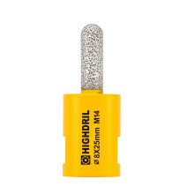HIGHDRIL Diamond Mortar Raking Bit - 8 mm x 25 mm, M14 Thread Diamond Mortar Cutter for Old Mortar, Blown, Damaged Brick or Natural Stone Removal