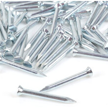 Pack of 25 Flat Head Masonry Nails - 2.5mm x 25mm Rust Resistant Silver Zinc Finish