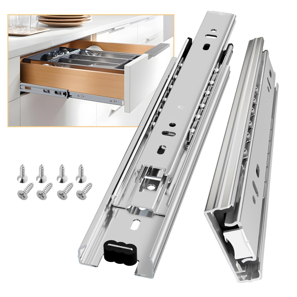 Aolisheng Drawer Runners Drawer Slides 250Mm 45Kg Load Capacity Heavy Duty Draw Sliders Full Extension Ball Bearing Kitchen Cabinet Draw Runners 5051226604621