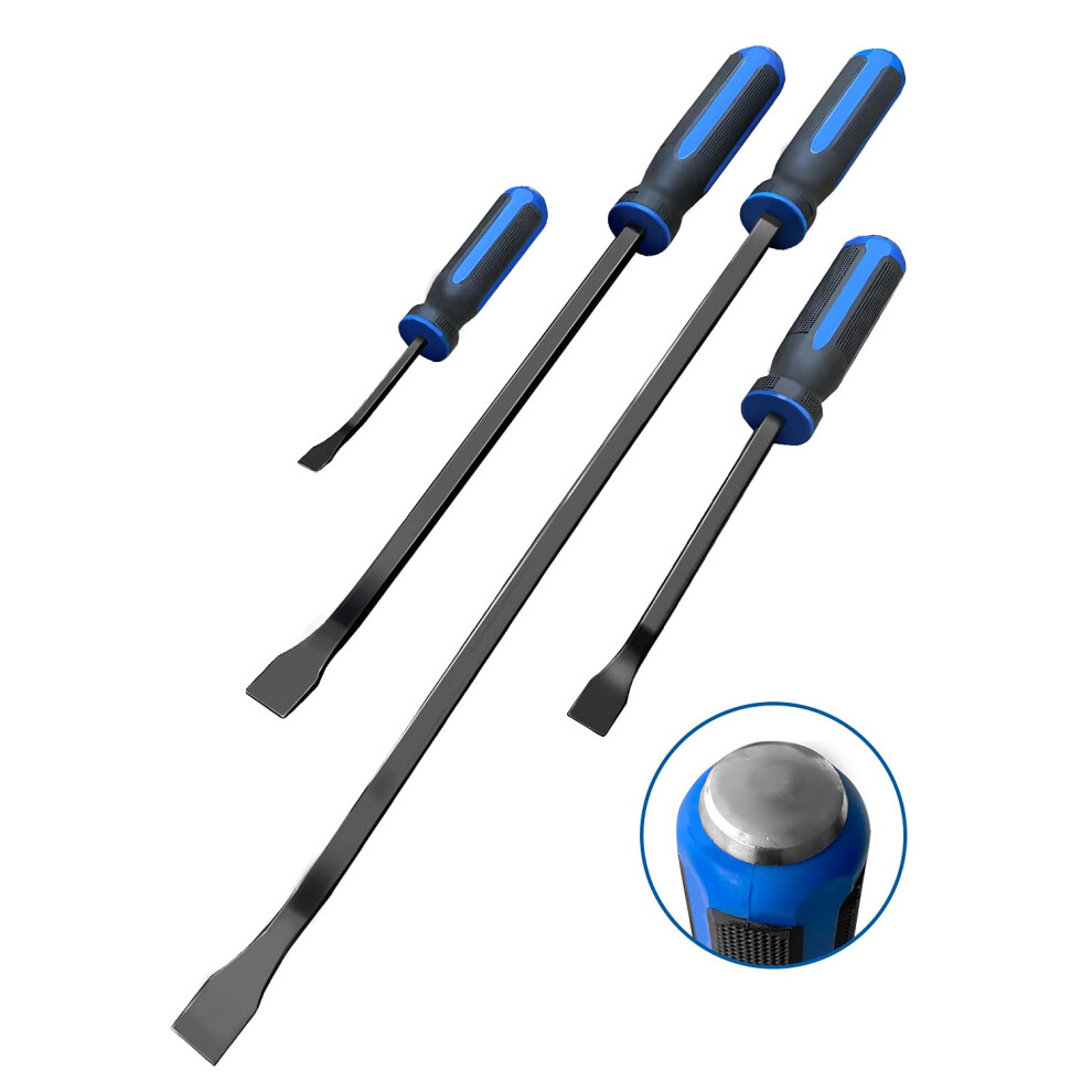 Rotation Pry Bar Set Heavy Duty, Thicker Hammer Strike Cap, Angled Tip, Mechanic Hand Tools For Automotive, Demolition, Nail Puller, Crowbar 5051226605970