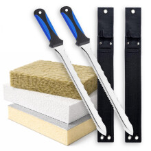 2 x Professional Insulation Knife, Stainless Steel Serrated Saw Foam Cutters for Loft Insulation, Rockwool, Polystyrene & PIR/XPS Foam Board