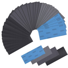 Sandpaper 120 to 5000 Grits, 30pcs Wet and Dry Sandpaper for Cars Polishing Metals Walls Wood Furniture Sanding