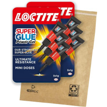 Loctite Mini Trio Power Gel, Strong Super Glue Gel for Repairs, All Purpose Adhesive for Flexible Materials, Easy to Use Clear Glue, 3 x 1g x 2