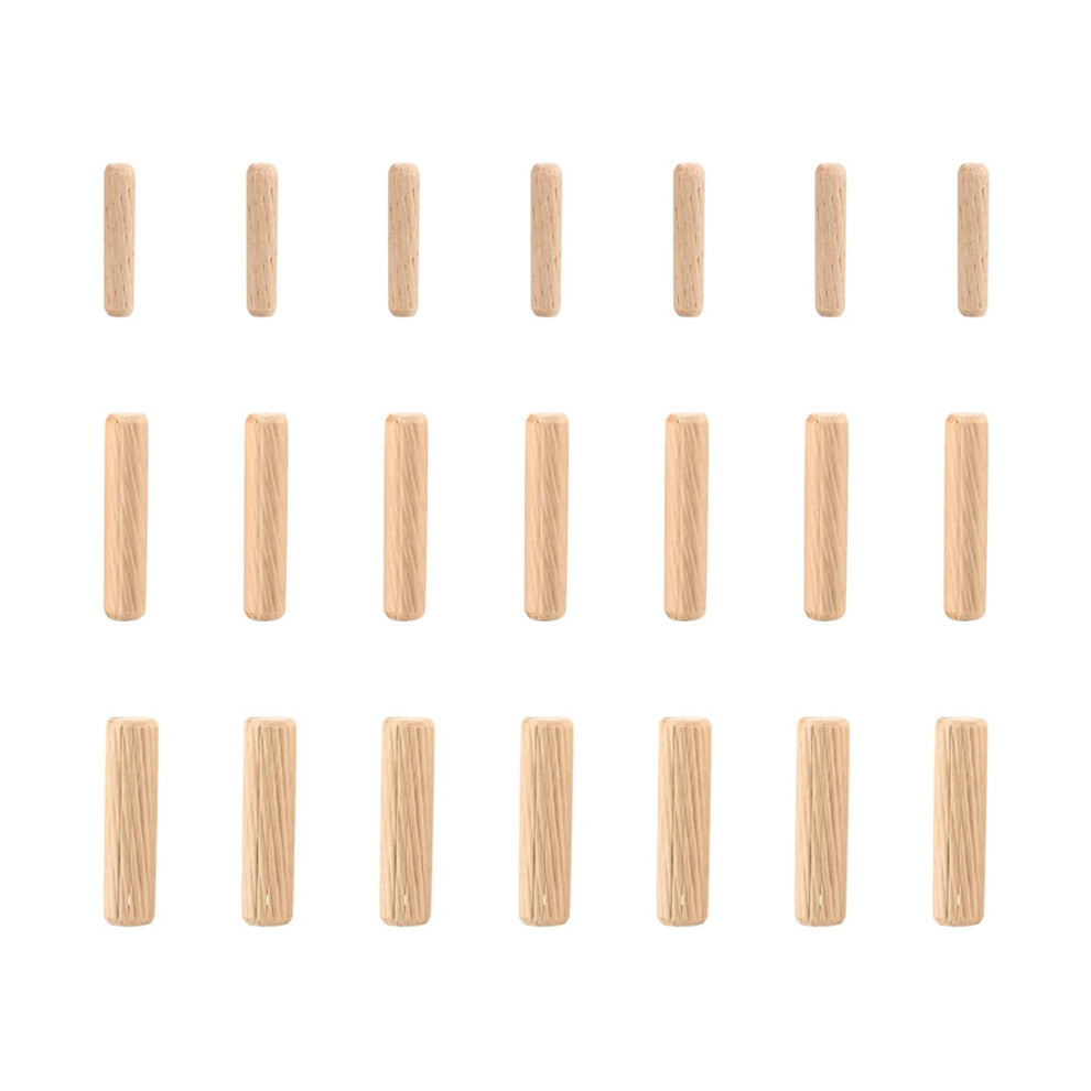 21Pcs Wooden Dowel Pins,3 Sizes Assorted Wooden Dowels,Wood Dowels Solid Hard Wood Dried Fluted Beveled Hardwood Rods Furniture For Professional 5051226623059