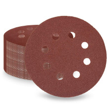LESNIC 80 Grits 100pcs Sanding Discs, 125mm / 5 inch 8 Holes Quick Change Discs Hook & Loop Sandpaper Discs Polishing for Orbit Orbital Sanders and