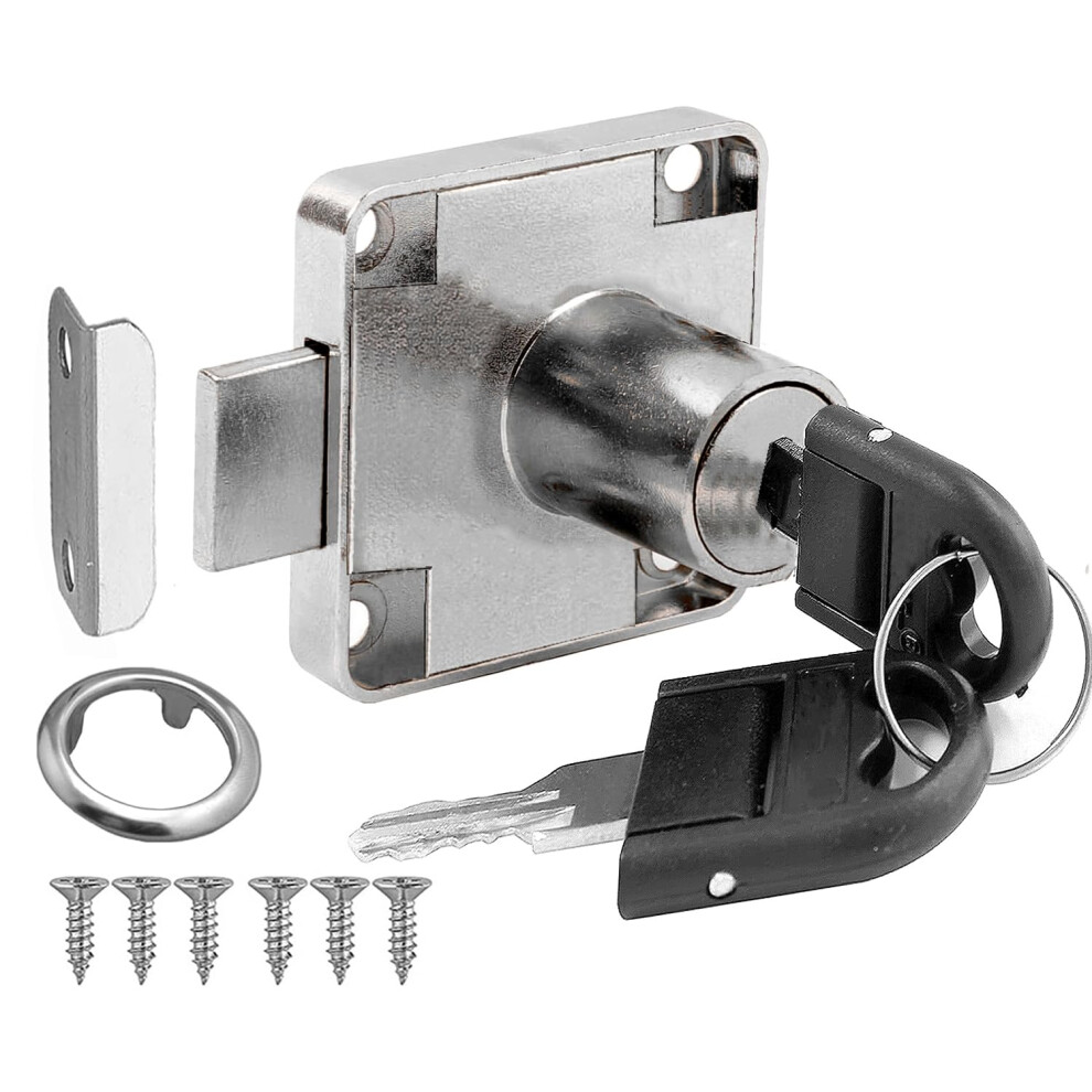 Litensh 22Mm Cam Lock With Key Alike, Security Cabinet Lock Cupboard Drawer Locks For Furniture Letterbox Postbox Mailbox Lever Toolbox Household 5051226612831