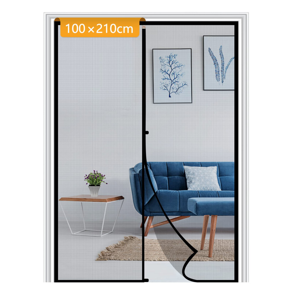 Yotache Fly Screen Door 100 X 210 Cm, Reinforced Polyester Anti-Tearing High Density Mesh Magnetic Door Screen Summer Ventilation Anti-Mosquitoes 5051226575327