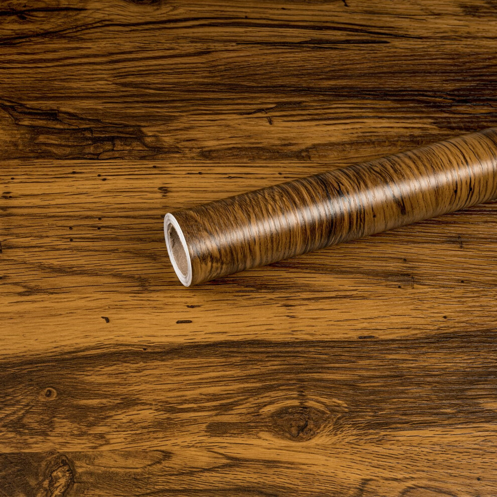 Abyssaly Wood Effect Vinyl Wrap Self Adhesive Wallpaper, Oak Wood Sticky Back Plastic Roll 5051226615160