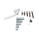 1st Time Fix White UPVC Double Glazing Universal Inline Espag Lockable Window Handle Multi Spindles & Screws (White) 1
