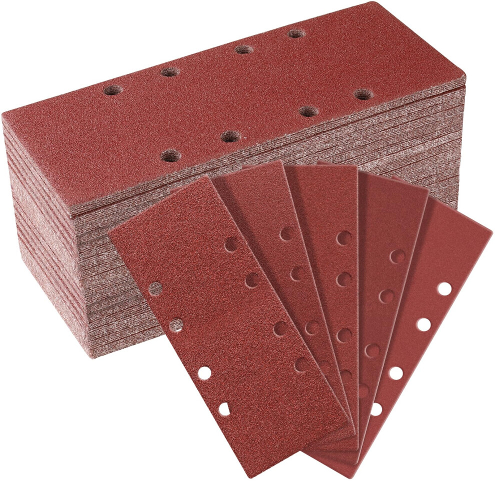 Sruhrak 93X230mm Sandpaper Set, 50 Pieces Sanding Sheets Hook And Loop Sanding Pads 5051226577147